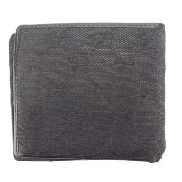 Gucci Wallet Purse Bifold GG Black Woman Authentic Used